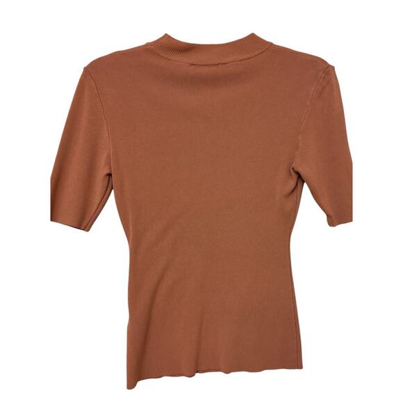 Women Tan Mock Neck Top-EUC - Picture 2 of 4